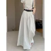 Jupes taille haute jupe blanche femme été petite mode Long Look mince tout correspondant a-ligne costume