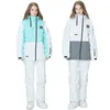 Other Sporting Goods Oblique Zipper Color Matching Girl s Snow Suit Wear Waterproof Winter Costume Snowboarding Clothing Ski Jacket Pant for Woman 230725