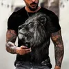 Hommes T-shirts 2023 Coton D'été T-shirt Hommes Animal Lion 3d Imprimer Mode À Manches Courtes Top Micro Élastique Sport Fitness Chemise Pour Hommes-6XL