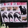 Outros itens de saúde e beleza Easy Eye Shadow Eyeliner Ferramentas de maquiagem Cat Stencil Kit Modelo de cartão de maquiagem Drop Delivery Dht3W