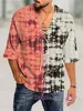 Partihandel PLSU-storlek Summer Men's T-shirt 4XL Designer Creative Middle Sleeve Graphic Tee V-Neck Binding Rope Casual 3D Printing Fashion Street Tshirt