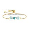 Braccialetti con ciondoli Bracciale con pietre di ghiaia Ghiaia Regolabile Catena in oro naturale Reiki Gioielli di moda semipreziosi Regalo per donne Drop Delivery Dhydg