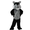 Wysokiej jakości super niestandardowy czarny czarny kostium maskotki wilka futrzane garnitury impreza anime pluszowy kostium