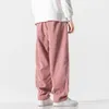 Men's Pants Corduroy Men Casual Loose Staight Winter Fashion Pink Neutral Male And Female Trousers Streetwear Hip Hop
