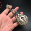 Dekorativa föremål Figurer gamla tibetanska silverhand snidade ihåliga fiskstaty Snuff Bottle Pendant Sachet 230725