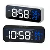 Horloges de table de bureau Musique Réveil Température Humidité Contrôle vocalAlaways On Table Clock Double alarme murale Rechargeable Digital LED Clocks 230725