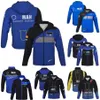 2022 새로운 모토 팩토리 레이싱 팀 까마귀 오토바이 타기 블루 청트 따뜻한 재킷 Zip Fleece Sportswear Men 's Windproof Zizper 249E