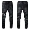 Gestapelde jeans broek voor mannen skinny jeans ontwerper noodlijdende gescheurde motorrijders slim fit motorfiets motorrijders denim voor mannen jean mode mans zwarte broek gescheurde jeans