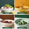 Water Bottles Fruit Dish Round Drain Basket Modern Style Container for Kitchen Counter Table Centerpiece Decorative Home Decor 230725