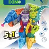 Transformation toys Robots 5 IN 1 Children Assembly Dinosaur Transformation Dino Robot Constructor Screw DIY Set Blocks Disassembly Screwdriver Model Toys 230726