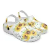 Diy custom shoes slippers mens womens white beautiful sunflowers sneakers trainers 36-48