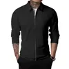 Giacche da uomo Uomo Slim Slim Cardigan da esterno Autunno Casual Sport Cerniera Manica lunga Risvolto Cappotti bianchi