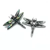 Hanger Kettingen Vintage Klassieke Abalone Shell Dragonfly Broche Glamour Sieraden Dames Heren Mode Insect Metalen Badge