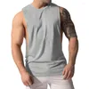 Männer Tank Tops Sommer Herren Top Breite Schulter Weste Einfarbig Sport Seite Big Split Lose Ärmellose Männer Kleidung