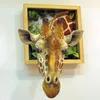 Dekorativa föremål figurer giraffhuvuden vägg hängande dekorationer 3d monterad skulptur konst livliga djurstaty ornament hem dekor 230725