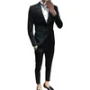 Tute da uomo Tute Uomo Nero Uomo Primavera 2 pezzi Set stile coreano Ternos Abiti da lavoro Designer Tuxedo Suit