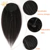 Ponytails Ponystring Ponytail İnsan Saç Ponytail Afro Kinky Kıvırcık At kuyruğu Kinky Düz Ponytail Uzatma Remy Brezilya Saç Ponytail 230725