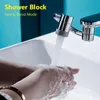 Bathroom Sink Faucets Universal 1080 Rotation Extender Faucet 2 Function Sprayer Head Replacement Swivel Robotic Arm 230726