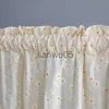 Tenda Tenda Nappe con palle di pelo Tende corte Piccola margherita fresca Ricamo floreale Curtian per la decorazione della parete divisoria della porta della sala da pranzo della finestra della cucina