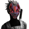 1PC Cold Light Glow Fox Fox Cosplay Party Scary Mask Masquerade Cos Knight Halloween LED Glosing Mask Akcesoria dla dorosłych JY26