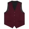 Mens Vests Brand Burgundy Vest для делового свадебного жениха повседневное жилет мужчина осенняя зимняя рубашка аксессуары подарки на день рождения подарки 230726