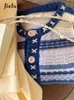 Женские трикотажные пуговицы джиелур -свитер синий полосатый кардиган с длинным рукавом винтаж повседневные модные мешковаты