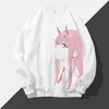 Felpe con cappuccio da uomo Zero Two Anime Felpa DARLING In The FRANXX Manga Graphic Tuta Inverno Donna Manica lunga Top Uomo Pullover Coppia