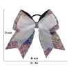 7quot jojo swia barn accessoarer paljett cheer bows binder barn roston flickor hästsvans hållare elasticzz