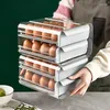 저장 병 32 그리드 계란 상자 냉장고 투명 이중층 서랍-유형 용기 홈 키친 홀더 주최자