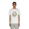 23SS CASABLANCA camiseta de grife masculina Tennis Club Estampa de flores masculina e feminina Camiseta de manga curta com gola redonda e descontraída Moda