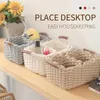 Storage Baskets New Cosmetic Storage Boxes Coarse Wool Hand Knitted Baskets Cloth Basket Clothes Sock Clutter Organizers Home Bedroom Minimalist R230726