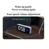 Horloges de table de bureau Musique Réveil Température Humidité Contrôle vocalAlaways On Table Clock Double alarme murale Rechargeable Digital LED Clocks 230725