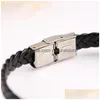 Charm Armbänder Edelstahl Tag Braid Armband Weave Leder Armband Armreif Manschette Modeschmuck 320305 Drop Lieferung Dhwhz