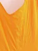 Robes décontractées Robe d'été pour femme Style de vacances Orange Popeline Col carré Sans manches Bretelles