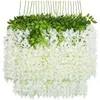 Torkade blommor 12st konstgjorda wisteria ratta lång tjock vinstockar hängande girlandsilke för hemfest bröllopsdekor 230725