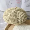 Casquettes Chapeaux Coréen Style Japonais À La Main Chapeau De Paille Mode Bébé Filles Rétro Crochet Cap Femmes Enfants Été Plage Voyage Respirant Béret 230725