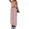 Pantaloni da donna cinturino largo multi borsa tubo dritto coulisse elastica 2023 leggings sportivi firmati pantaloni cargo moda XS-XL