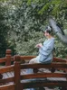 Etniska kläder Kvinnors modifierade Japan Style Kimono Traditionell Classic Blue Color Summer Yukata Pography Dress Cosplay Costume