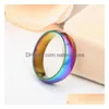 Band Rings Stainless Steel Rainbow Ring Colorfl Simple Womens Mens Fashion Jewelry Will And Sandy Gift Drop Delivery Dhmg4