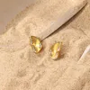 18k Gold Stainless Steel Trendy Butterfly Stud Earrings Diamond Earring For Women Fine Jewelry