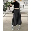 Spódnice solidna plisowana midi długa spódnica 2023 Kobieta Y2K Women Stylowa moda Koreańska odzież Summer Japońska mundur JK High Talle