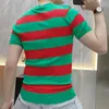 Men's T Shirts Summer Contrasting StripesT Slim Fit Elastic Thin Breathable Knitting Short Sleeve Ice Silk Tee