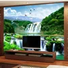 Paysage chinois mur cascade murale 3d papier peint 3d papiers peints pour tv toile de fond168V