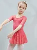 Desgaste de la etapa Niños Niñas Bailarina Tutu Ropa de baile Entrenamiento Floral Encaje Rendimiento lírico Ballet Gimnasia Leotardo Trajes de baile