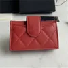 Tasarımcı cüzdan çantası lüks klasik pallas kart sahibi kadın yüksek kaliteli paris ekose havyar tarzı siyah kırmızı kısa çanta renk orijinal deri kutu