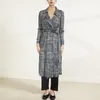 Women's Trench Coats Miyake Pleated Large Yard Fashion Design Niche Chidori Plaid Loose Medium-length Jacket 2023 Spring Autumn Coat