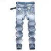 Mannen Jeans Denim Verontruste Medium Baard Effect Casual Mode Broek Plus Size Mannen Retro Hip Hop Party Straat Grote Y2303 L230726