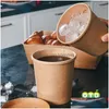 Одноразовый вытащите контейнеры суп из бумаги Крафт чаши морожено