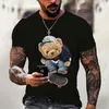 Heren T Shirts Zomer Hoge Kwaliteit 3D Grappige Beer Patroon Print Mannen T-shirt Unisex Streetwear Trend Hip Hop O-hals Tees Modieuze Kleding