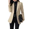 Women's Jackets 2023 Spring And Autumn Houndstooth Leisure Suit Coat Female Temperament High-end Fashion Slim Woolen Pink Tide.